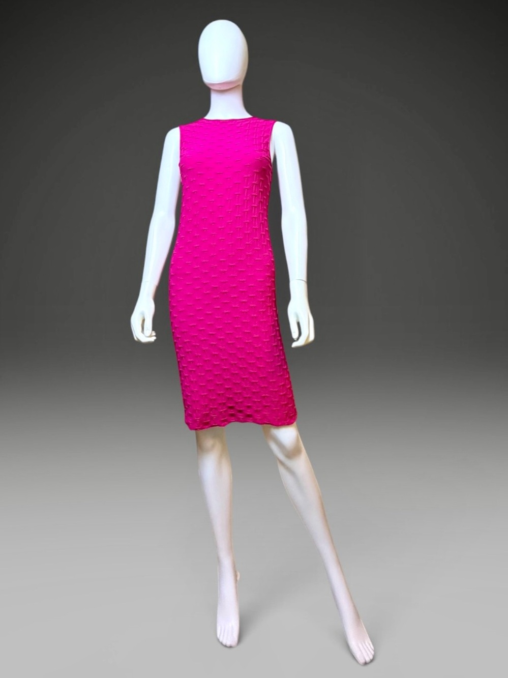 Tees by Tina Fuscia Textured Stretch Sheath Dress One Size